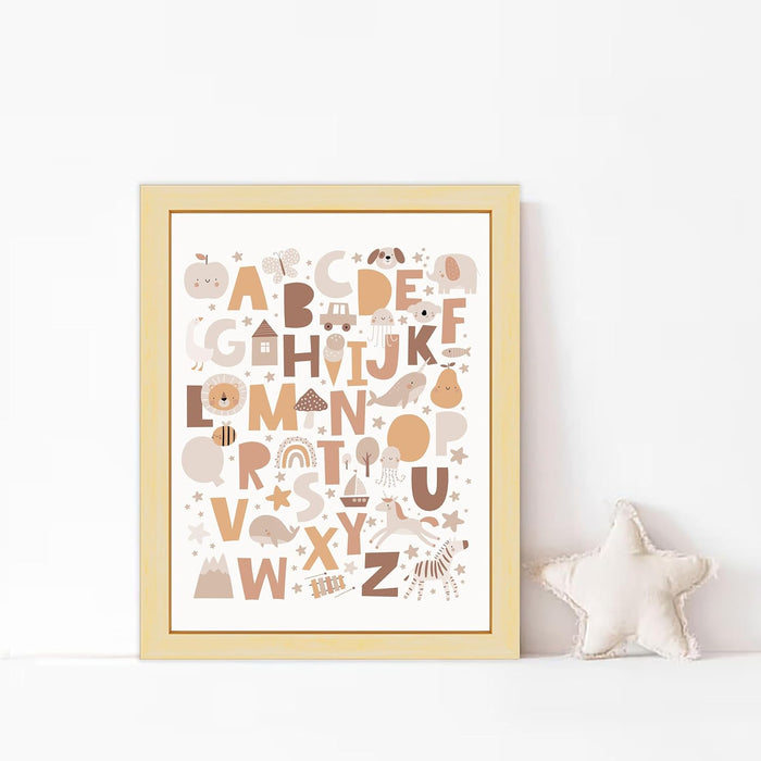 Art Street ABC Alphabet With Animal Art Print for Kids Room Decoration (Set of 1, 12.7x17.5 Inch, A3)