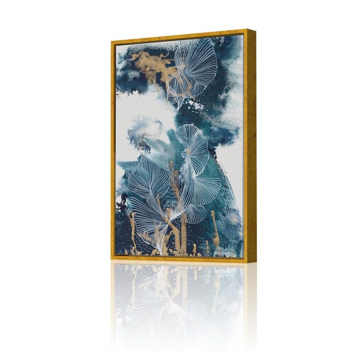 Canvas Painting Golden Fish Framed Decorative Wall Art For Living Room (Size:23x35 Inch)