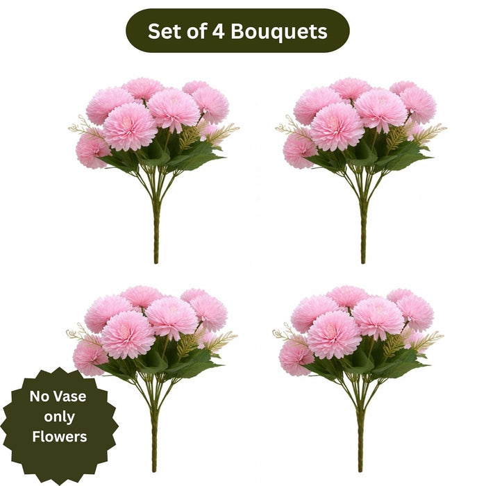 Art Street Artificial Flower Bunch| Silk Pink Hydrangea Flower for Home|