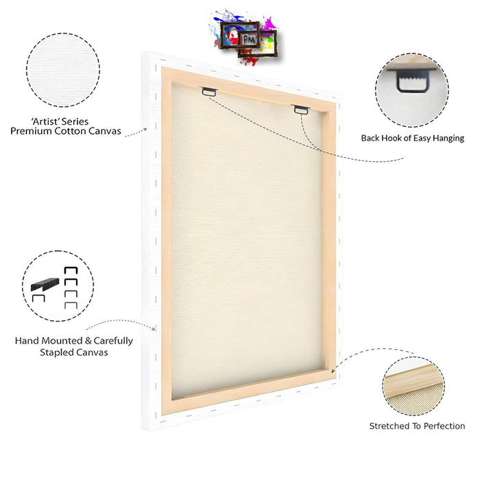 Abstract Mandala Art of Lotus and Koi Fish Multicolor Wall Art on Stretched Canvas – Frameless Unframed Gallery Wrap Canvas Wall Art 22x34 Inch