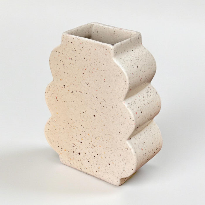 Art Street Ceramic Flower Vase – Modern Speckled Holiday Decorative Vase for Table Centerpiece, Home Décor, Christmas Decoration, Festive Arrangement & Gifting (5X7 Inch)