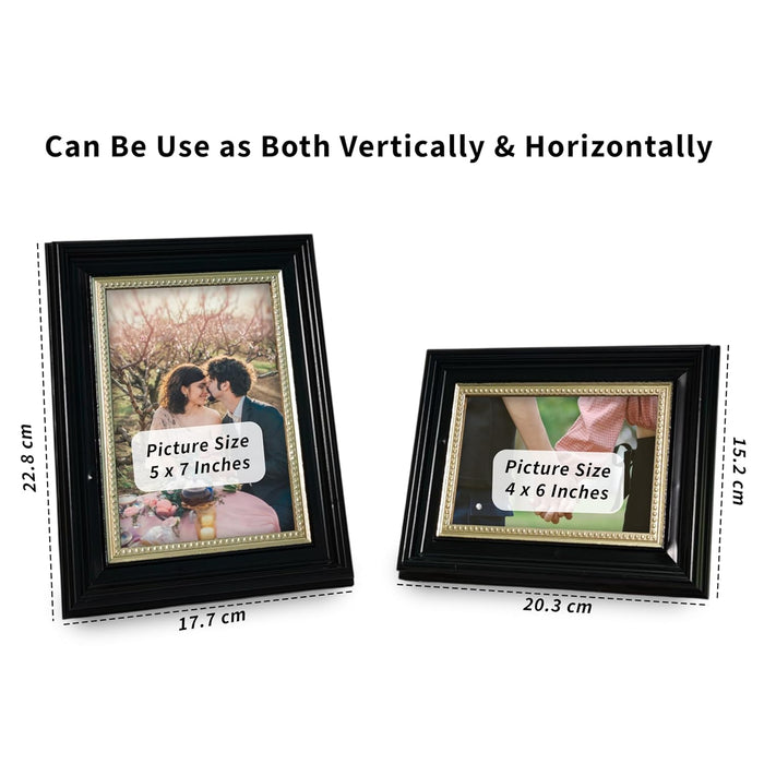 Photo Frame for Table, Plexi Glass, Engineered Wood Photo Frame (Black)