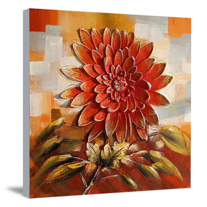 Canvas Floral Hand Painted Wall Painting On Wood Decorative Wall Art Original Oil Painting For Home Wall Decoration 31 X 31 Inch