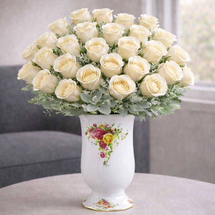 Art Street Artificial White Rose Flowers Bouquet for ' S Day, Rose Flowers Bunch