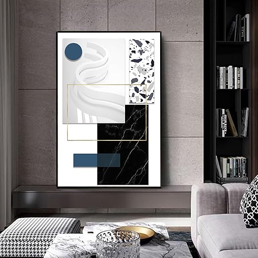 Art Street Canvas Painting Montreal Geometrical Shape Decorative Art For Living Room (Size:23x35 Inch)