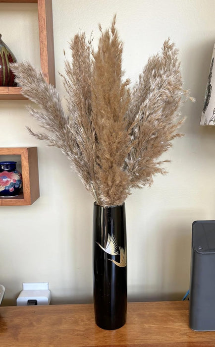 Pampas Grass Sticks for Decoration, Dried Grass Bunch, Boho Home Decor Items | Brown Natural Pampas Grass for Home Décor | for Living Room, Study Room, Floor Vase (Pack of 5, 54 Inch)