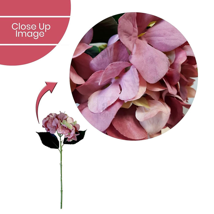 Art Street Artificial Pink Hydrangea Flower Stick for Vases| Faux Flowers|