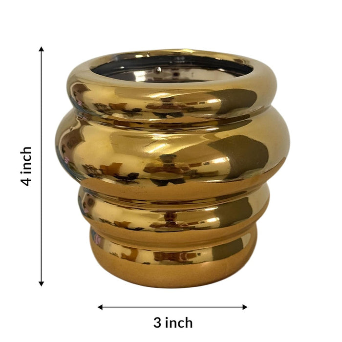 Abstract Ceramic Vase Decorative Flower Pot Vase for Home and Office Décor (Only Vase) (Size: 3x4 Inch)
