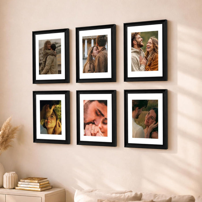 Premium White Photo Frame Set of 6 for Living Room | Classic Wooden Picture Frames for Photos, Artwork & Kids Room | Wall Décor (8x10 Inch)