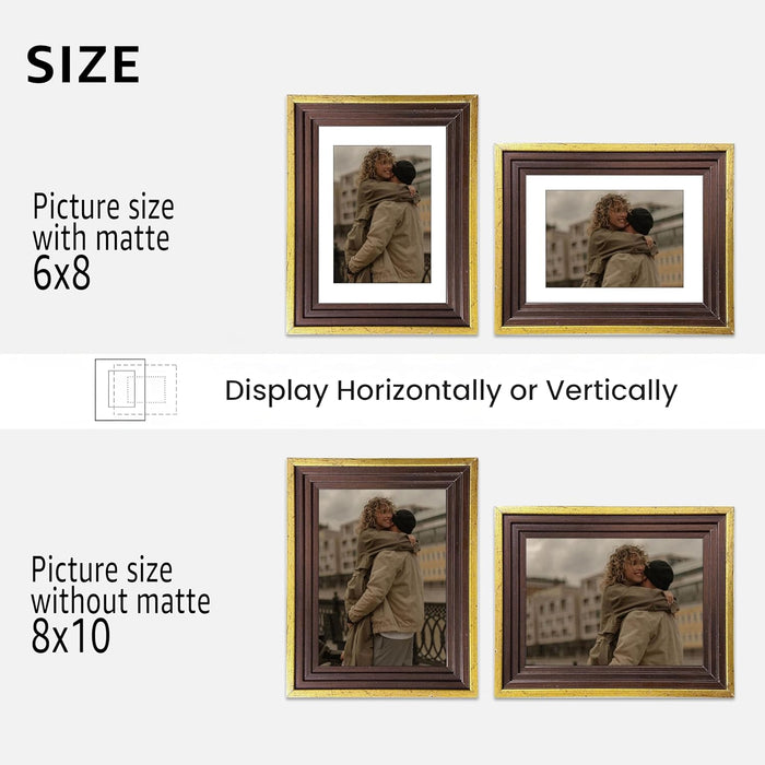 Wooden Cave Design Photo Frame Set of 9 | Black Picture Frames for Photos, Artwork & Certificates | Wall Décor for Living Room & Home (11x14 Inch)
