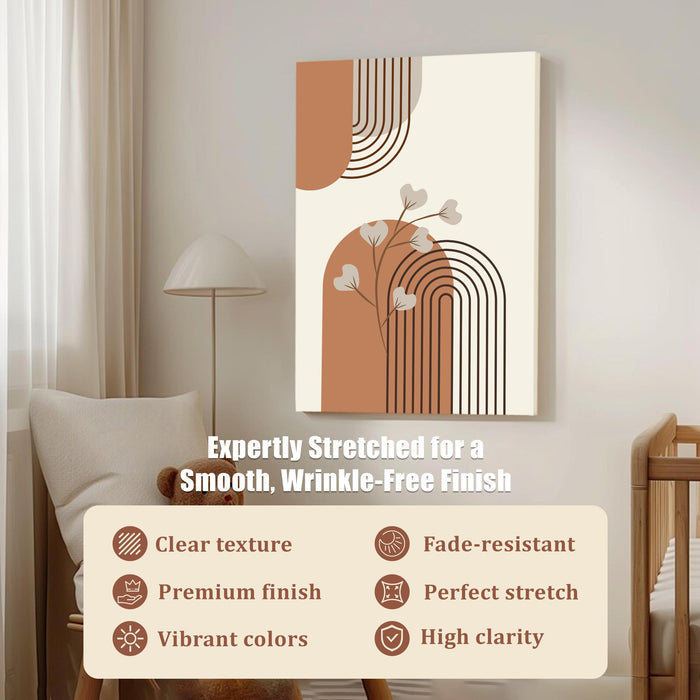 Abstract Rainbow tree Stretched Canvas Wall Art Modern Boho Illustration Painting for Home & Office Wall Decor, (16x22 Inch)