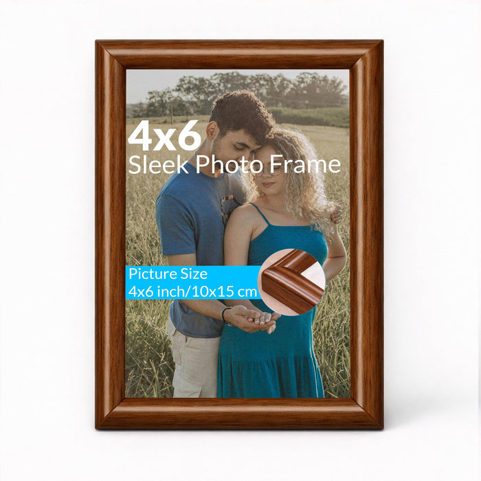 Art Street Picture Table Photo Frame Set of 2 for Bedroom, Tabletop Frames with Stand, Modern Farmhouse Photo Frames for Couples, Weddings, Home Decor, Portrait or Landscape Display (Brown, 4x6 Inch)