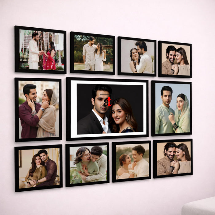 Art Street Photo Frame Set of 10 Black Wall Decor Collage Display Hanging Family Picture Frames Gallery Collection Decor Items Wall Mount Frames Birthday Anniversary Gift, 8x8, 8x12 and 12x16 In