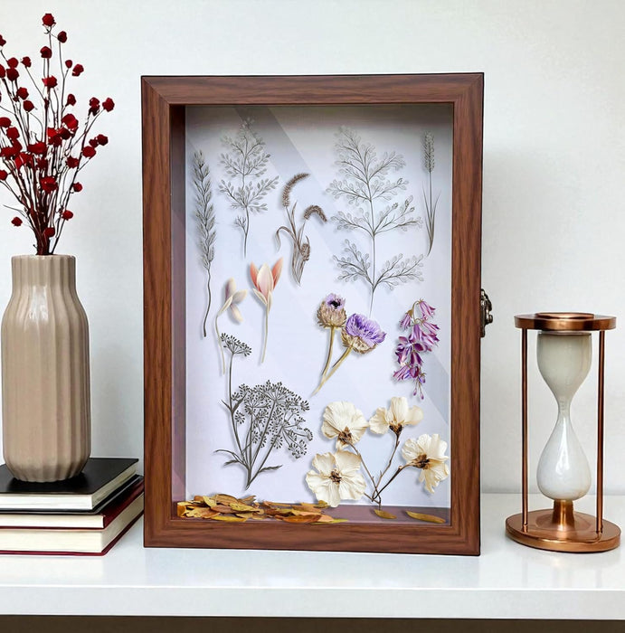Shadow Box for Memories Memory Collection Box with Slot On Top Beautiful Moments (Brown, A4)