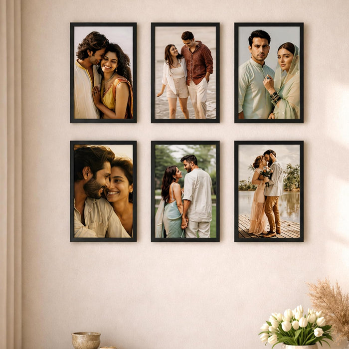 Premium White Photo Frame Set of 6 for Living Room | Classic Wooden Picture Frames for Photos, Artwork & Kids Room | Wall Décor (8x10 Inch)