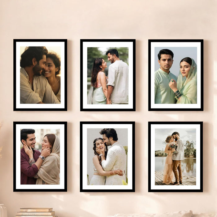 Premium White Photo Frame Set of 6 for Living Room | Classic Wooden Picture Frames for Photos, Artwork & Kids Room | Wall Décor (8x10 Inch)