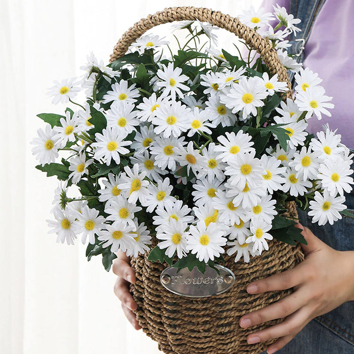 Artificial Flower Bunch Daisy Fake Flower, Vintage Realistic for Indoor Home, Bedroom, Living Room & Office Decoration Size 11"