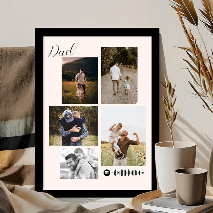 SNAP ART Customized Father's Day Gift for your DAD with Collage print along with Text, Photo Frame With Photo Upload (9.2x12.6 Inch)
