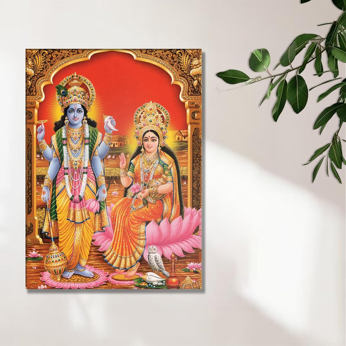 Spiritual Stretched Canvas Pooja room Temple Wall Art Print Painting on Stretched-Canvas (30x41 CM)