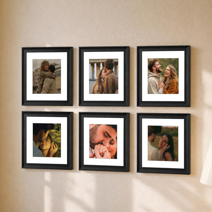 Premium White Photo Frame Set of 6 for Living Room | Classic Wooden Picture Frames for Photos, Artwork & Kids Room | Wall Décor (8x10 Inch)