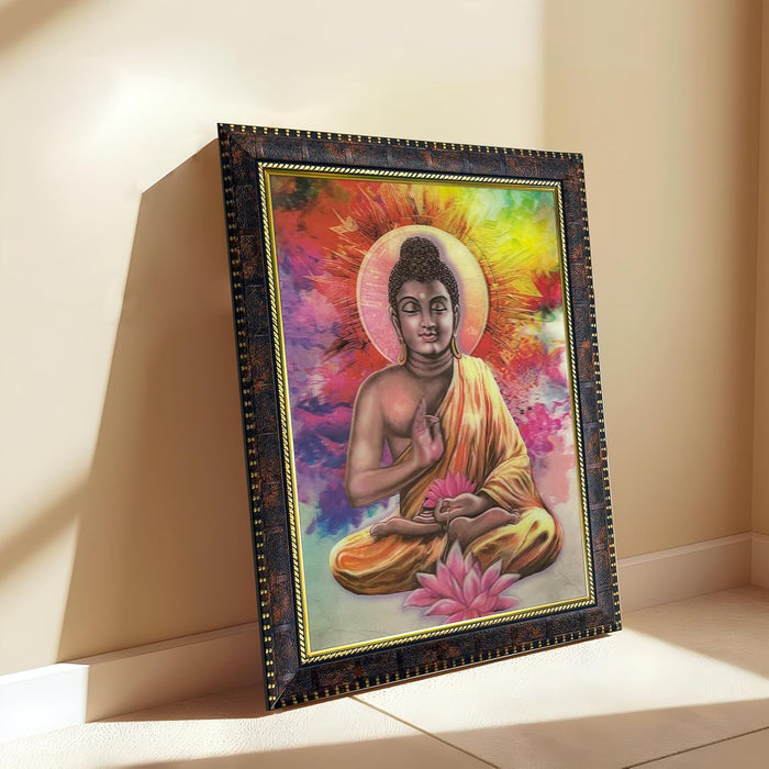 Framed 5D/3D Wall Art Print Poster Religious Painting for Home Décor, Mandir, Living Room & Office Decoration (14.3x18.2 Inch)