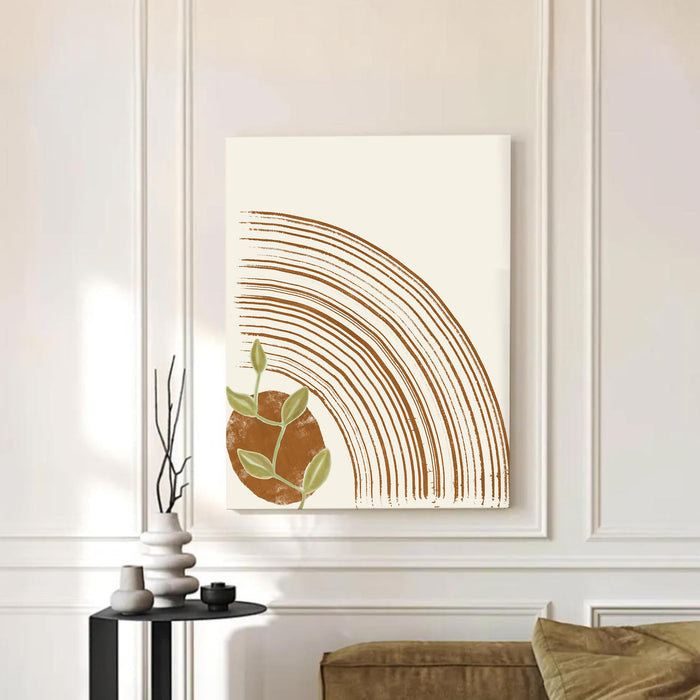 Abstract Rainbow theme Stretched Canvas Wall Art Modern Boho Illustration Painting for Home & Office Wall Decor, (16x22 Inch)