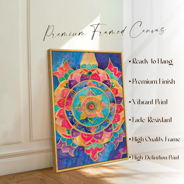 Abstract Multicolor Mandala Painting Multicolor Wall Art on Stretched Canvas – Frameless Unframed Gallery Wrap Canvas Wall Art 22x34 Inch