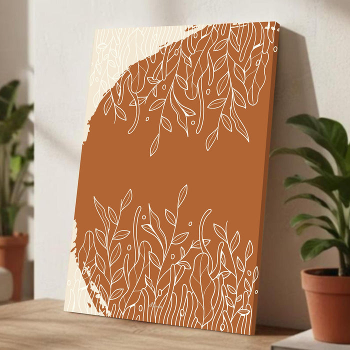 Abstract Coral Pattern Stretched Canvas Wall Art Modern Boho Illustration Painting for Home & Office Wall Decor, (16x22 Inch)