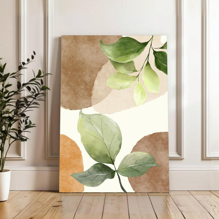 PAINTINGMANTRA Abstract Botanical desert Stretched Canvas Wall Art Modern Boho Illustration Painting for Home & Office Wall Decor, (16x22 Inch)