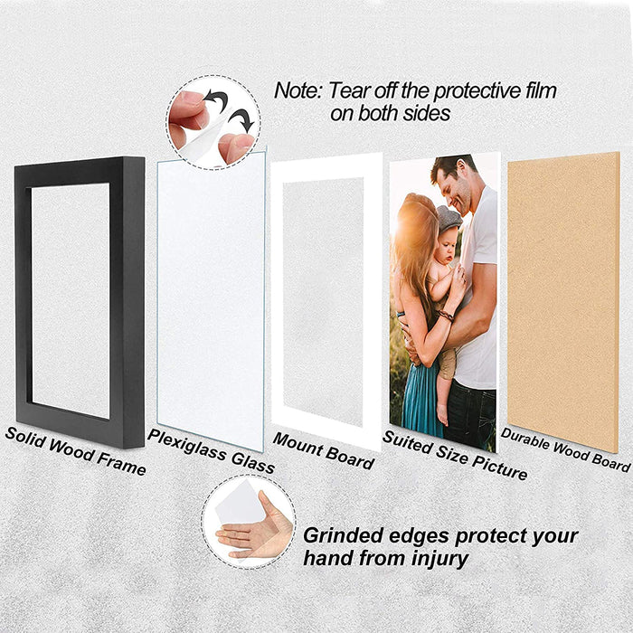 Art Street Wall Set of 6 Photo Frame with Free Hanging Accessories (8" X 10" Picture Size ) Brown