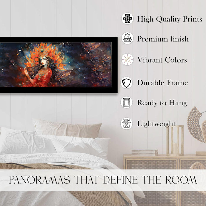Indian Goddess Vastu Wall Art Framed Luxury Paintings for Home Decoration, Living room, Bedroom and Office Decoration (99x38 CM)