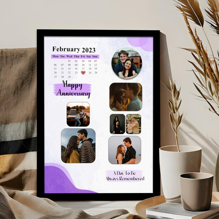 SNAP ART Customized Calender with 7 Photo Collage print for Mother, Dad Gifts Photo Frame With Photo Upload (A4)