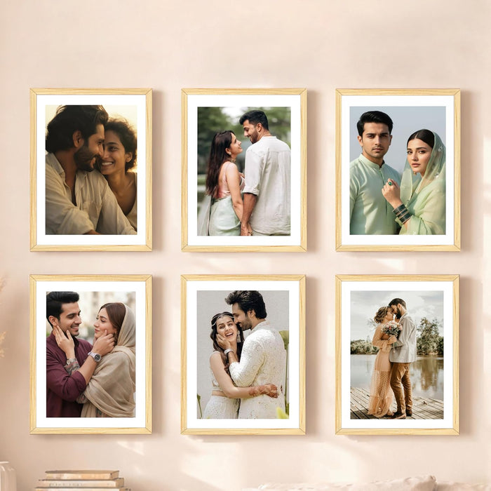 Premium White Photo Frame Set of 6 for Living Room | Classic Wooden Picture Frames for Photos, Artwork & Kids Room | Wall Décor (8x10 Inch)