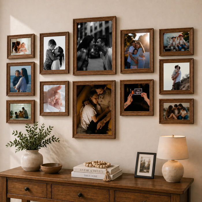 Art Street Wooden Wall Photo Frame Collage Set for Living Room Decor | Multi Picture Frames Gallery Set for Family Photos | Wall Hanging Frame Set for Home, Bedroom, Hallway Decoration