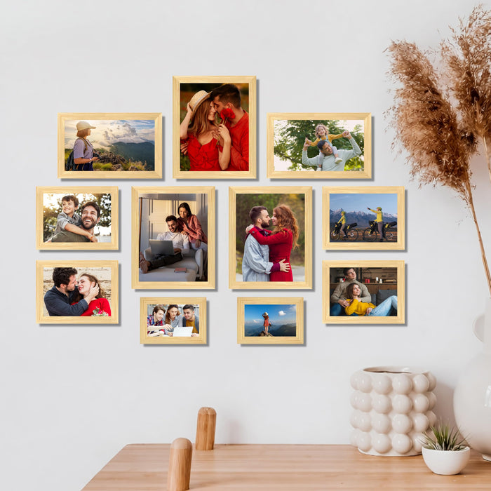 Art Street Family Photo Frame Set of 11 for Wall Decor, Wooden Finish Collage Picture Frames for Living Room, Bedroom, Multi-Size Wall Hanging (2 Sets 4x6, 4 Set 6x8, 3 Set 8x10, 2 Set 6x10 Inch)