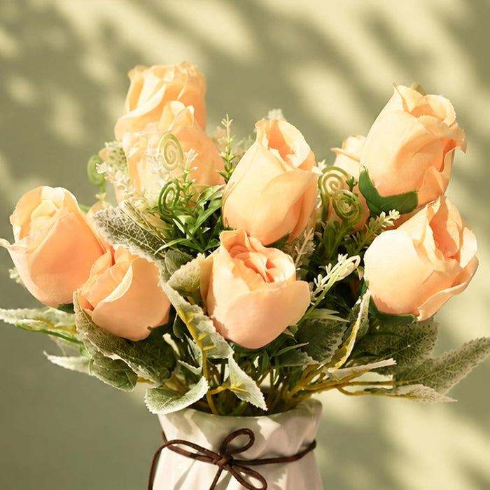 Art Street Artificial Peach Rose Flowers Bouquet