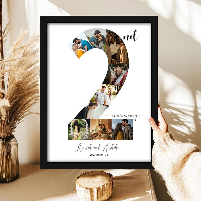 Customized and Personalize Anniversary Gift with Date for the special people in your life | Anniversary Customized Photo with Frame (13x18 Inch)