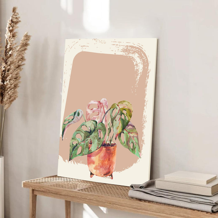 Abstract Botanical Plant Stretched Canvas Wall Art Modern Boho Illustration Painting for Home & Office Wall Decor, (16x22 Inch)