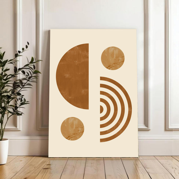 Abstract Rainbow sun pattern Stretched Canvas Wall Art Modern Boho Illustration Painting for Home & Office Wall Decor, (16x22 Inch)