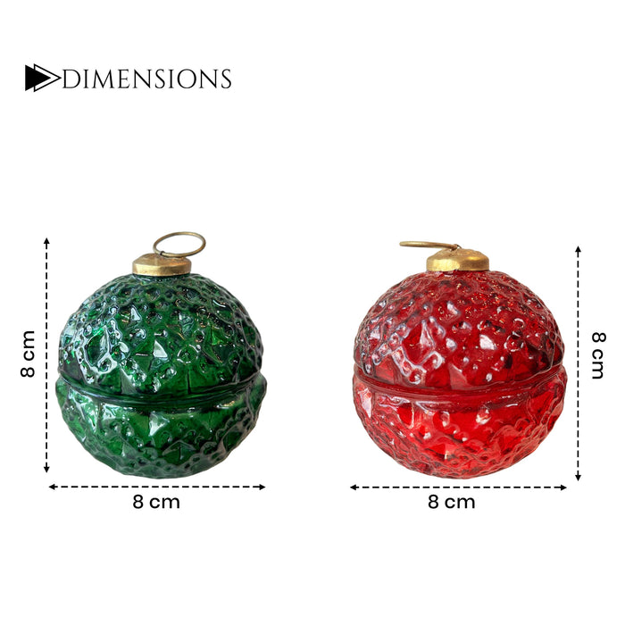 Art Street Christmas Ornament Candle Set – Festive Red & Green Soy Wax Scented Candles for Home Décor, Holiday Decoration, Winter Aromatherapy, Gift Set for Christmas, Xmas Party & Home Décor
