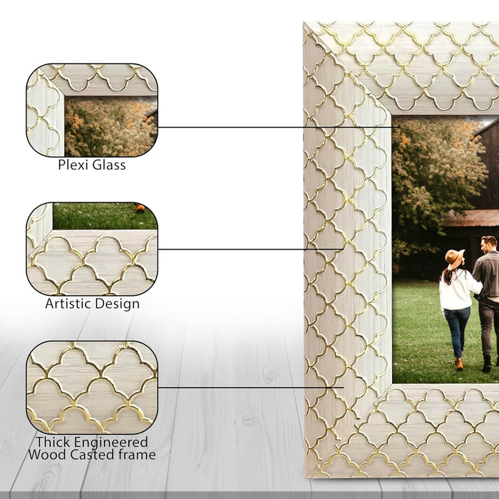 Photo Frame for Tabletop | Plexiglass, Frame for Home and Office Decoration (White, 4x6 Inch)