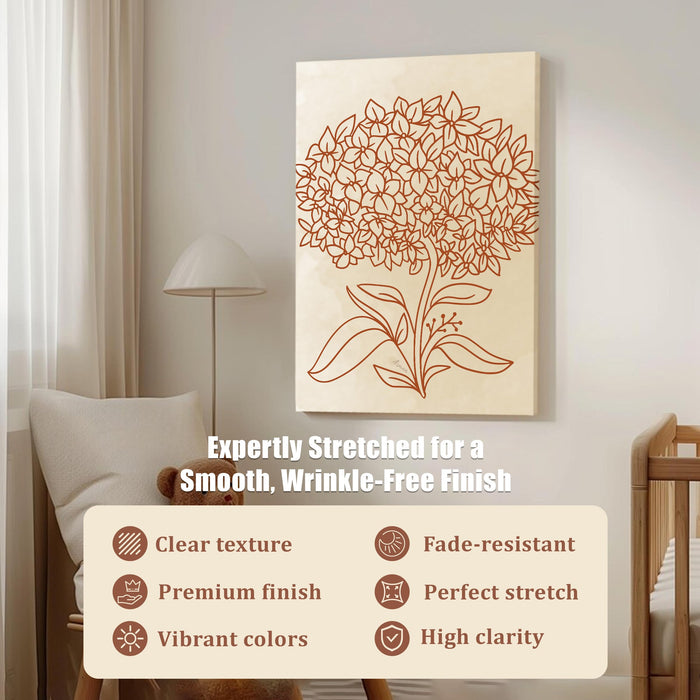 Abstract Golden Tree Stretched Canvas Wall Art Modern Boho Illustration Painting for Home & Office Wall Decor, (16x22 Inch)