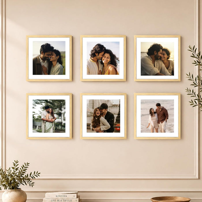Premium White Photo Frame Set of 6 for Living Room | Classic Wooden Picture Frames for Photos, Artwork & Kids Room | Wall Décor (8x10 Inch)