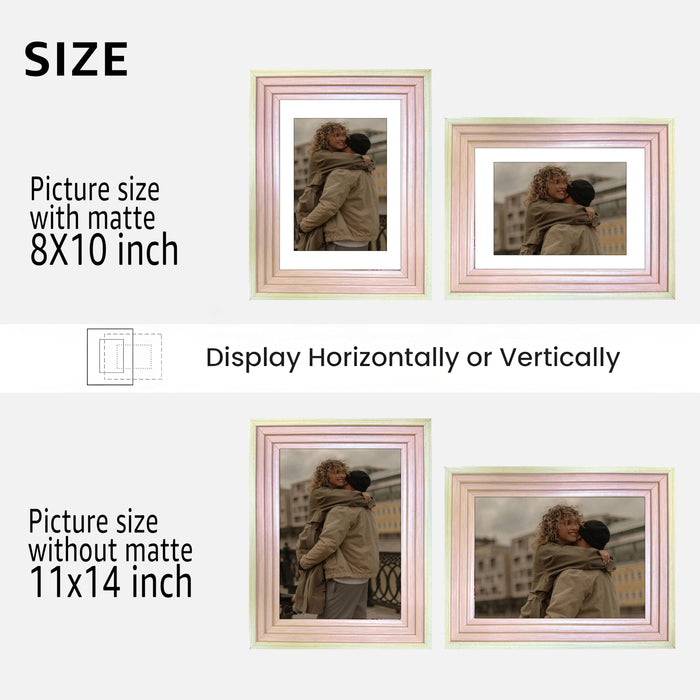 Art Street Luxury Photo Frame for living room, Modern Step Design Photo Frames for Photograph, Art Work, Kids Room Set of 9 (11x14 Inch, Pink)