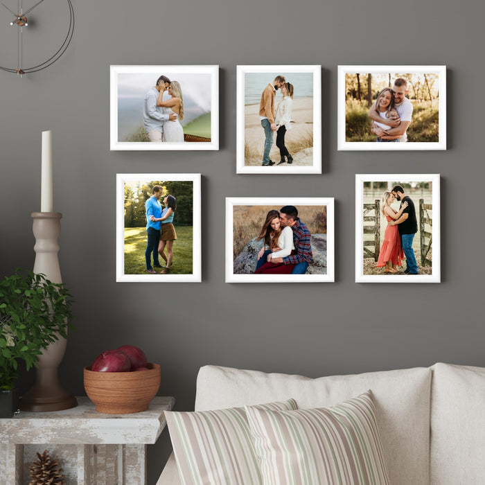 Art Street Picture Photo Frame Set of 6 for Bedroom, Tabletop Frames with Stand, Photo Frames for Couples, Weddings, Home Decor, Portrait or Landscape Display (White,6x8 Inch)