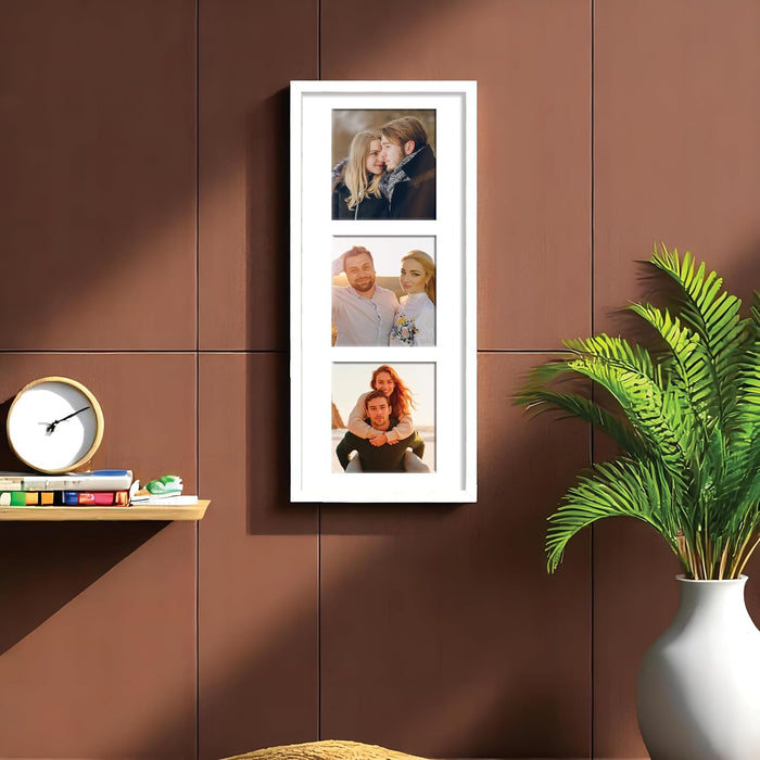 Photo Frame Collage 13x13 cm Photos Display 3 Oppenings Wall Mounting Home Décor Photo-Frame (23x49 cm)