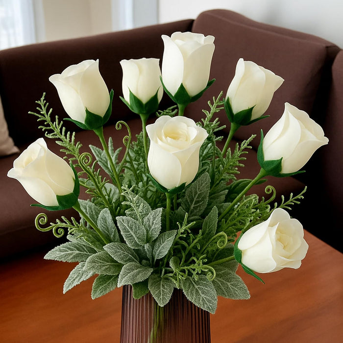 Art Street Artificial White Rose Flowers Bouquet for ' S Day, Rose Flowers Bunch