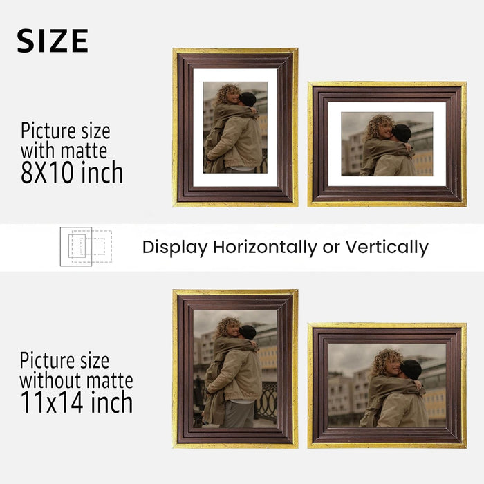 Wooden Cave Design Photo Frame Set of 9 | Black Picture Frames for Photos, Artwork & Certificates | Wall Décor for Living Room & Home (11x14 Inch)