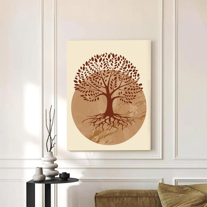Abstract Desert Tree Stretched Canvas Wall Art Modern Boho Illustration Painting for Home & Office Wall Decor, (16x22 Inch)