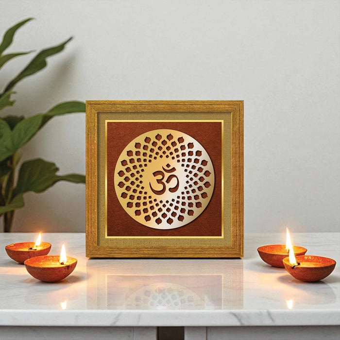 OM Yantra for Vastu | Symbols of Hinduism Aum Yantra Wall Décor for Good Luck Charm and Protection for Home, Office | Ideal Spiritual Gift for Women and Housewarming (9x9 Inch)